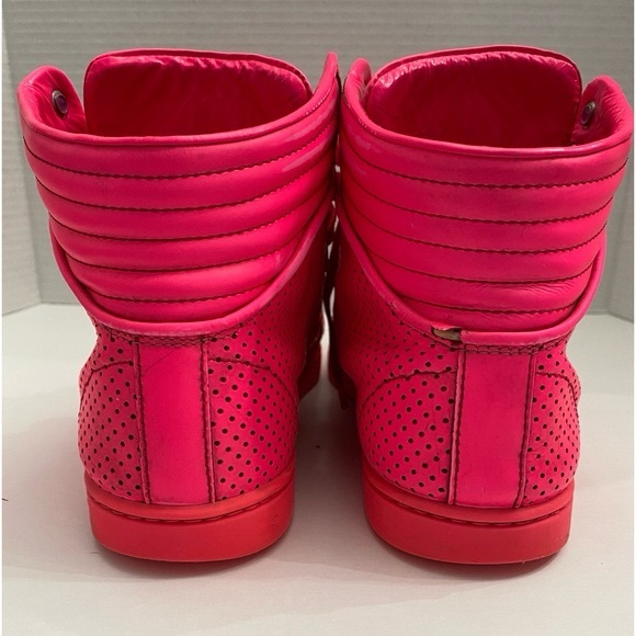 Gucci Mens Leather High Top Coda Hot Pink Sneakers GG on Tongue Size EU 38 US 8 - Picture 4 of 16